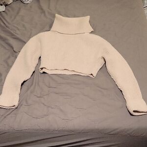 Women's Cream Cowlneck Sweater